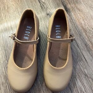 Bloch S0302G Children's Tap-On Tan Leather Tap Shoes Size 11 1/2